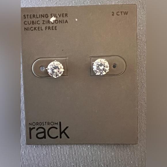 Sterling Silver NWT Gorgeous Round Cut CZ Studs - 2.00 ctw. - Picture 1 of 10